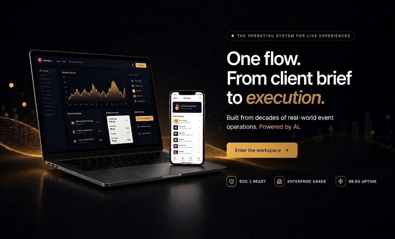 EventFlowHub — laptop and mobile preview